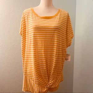 Liz Claiborne Knot Hem Striped Knit Top